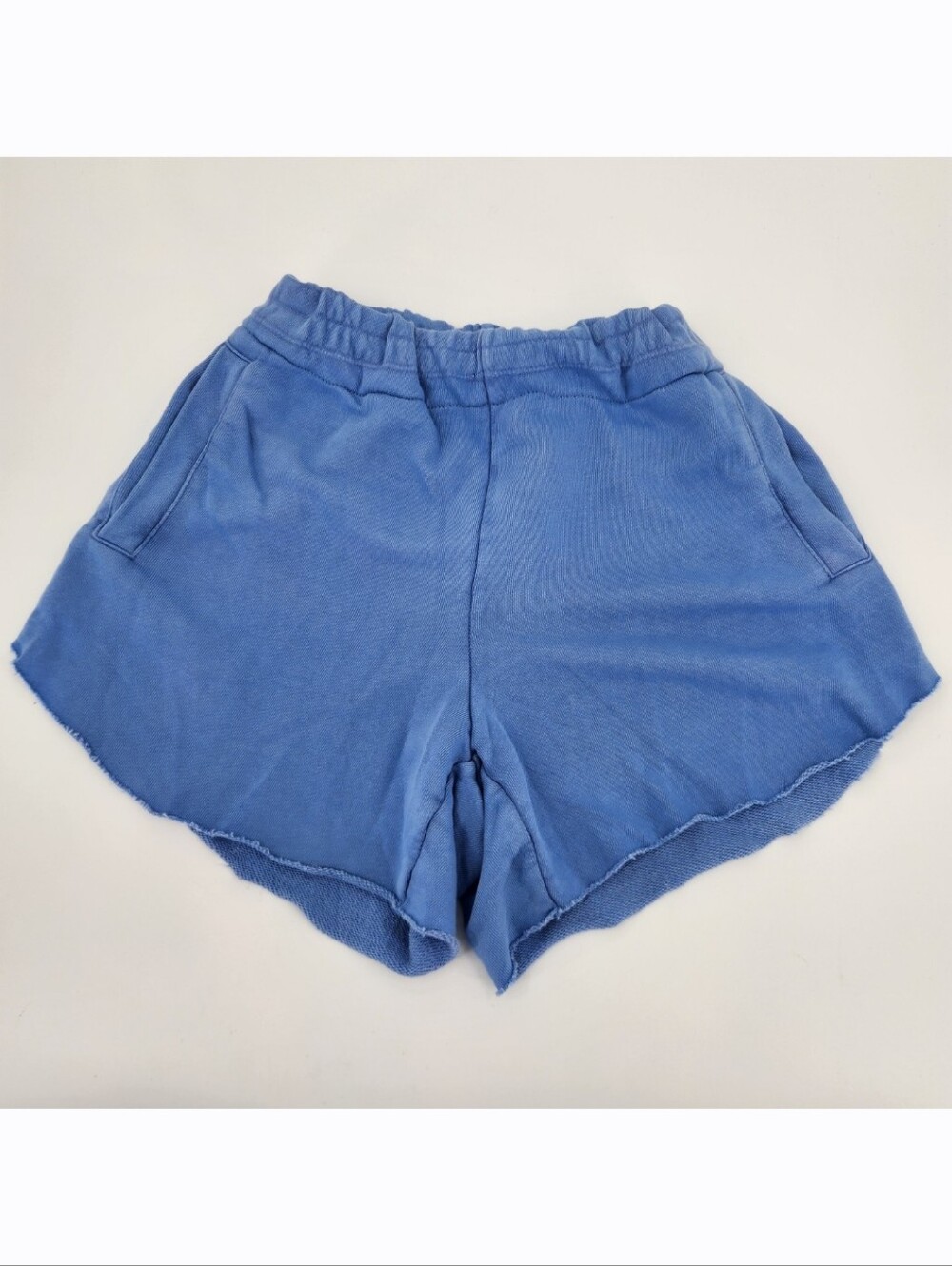 Aerie Terry Shorts Womens Size Small Light Blue Pockets Pull On Elastic Waist